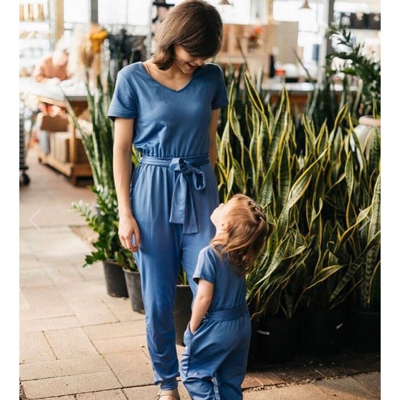 Mommy and me blue jumper / romper set - Picture 2 of 3